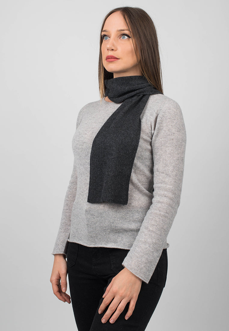 Mini Schal 100 % Kaschmir, Farbe Anthrazit, Ansicht 2 | Dalle Piane Cashmere