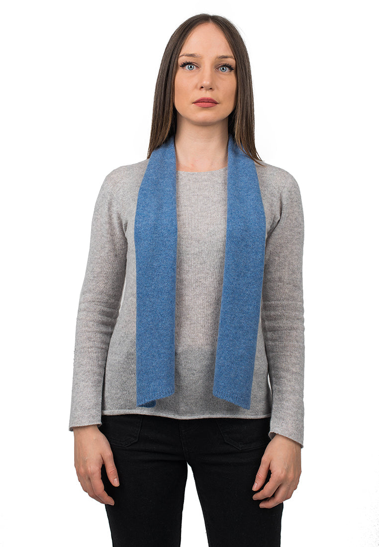 Mini Schal 100 % Kaschmir, Farbe Hellblau | Dalle Piane Cashmere