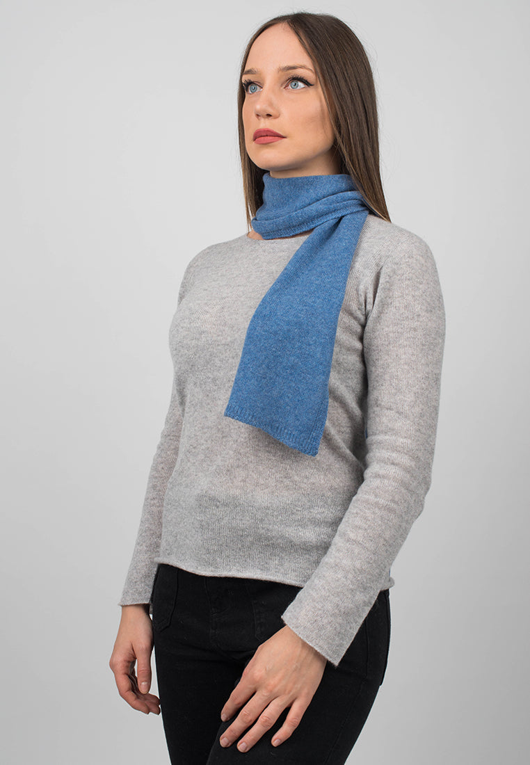 Mini Schal 100 % Kaschmir, Farbe Hellblau, Ansicht 2 | Dalle Piane Cashmere