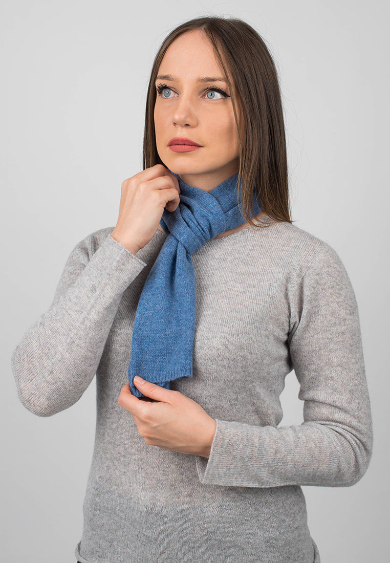 Mini Schal 100 % Kaschmir, Farbe Hellblau, Ansicht 3 | Dalle Piane Cashmere