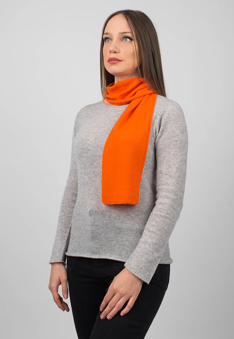 Mini Schal 100 % Kaschmir, Farbe Orange, Ansicht 2 | Dalle Piane Cashmere