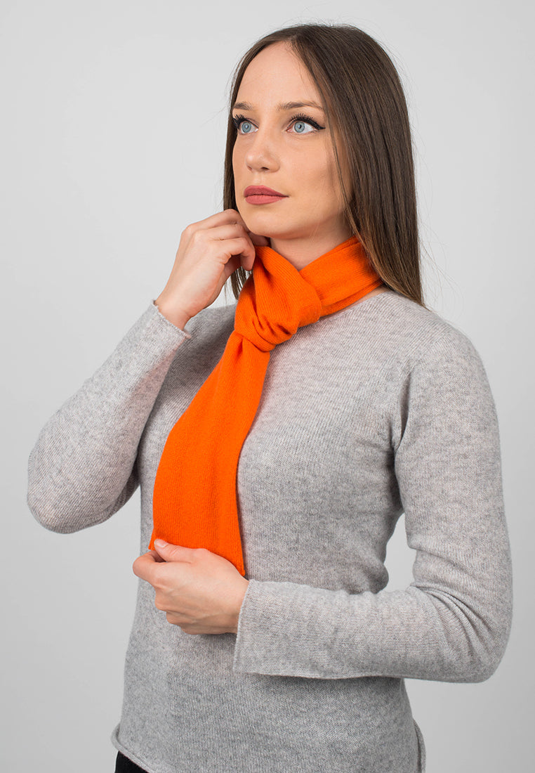 Mini Schal 100 % Kaschmir, Farbe Orange, Ansicht 3 | Dalle Piane Cashmere