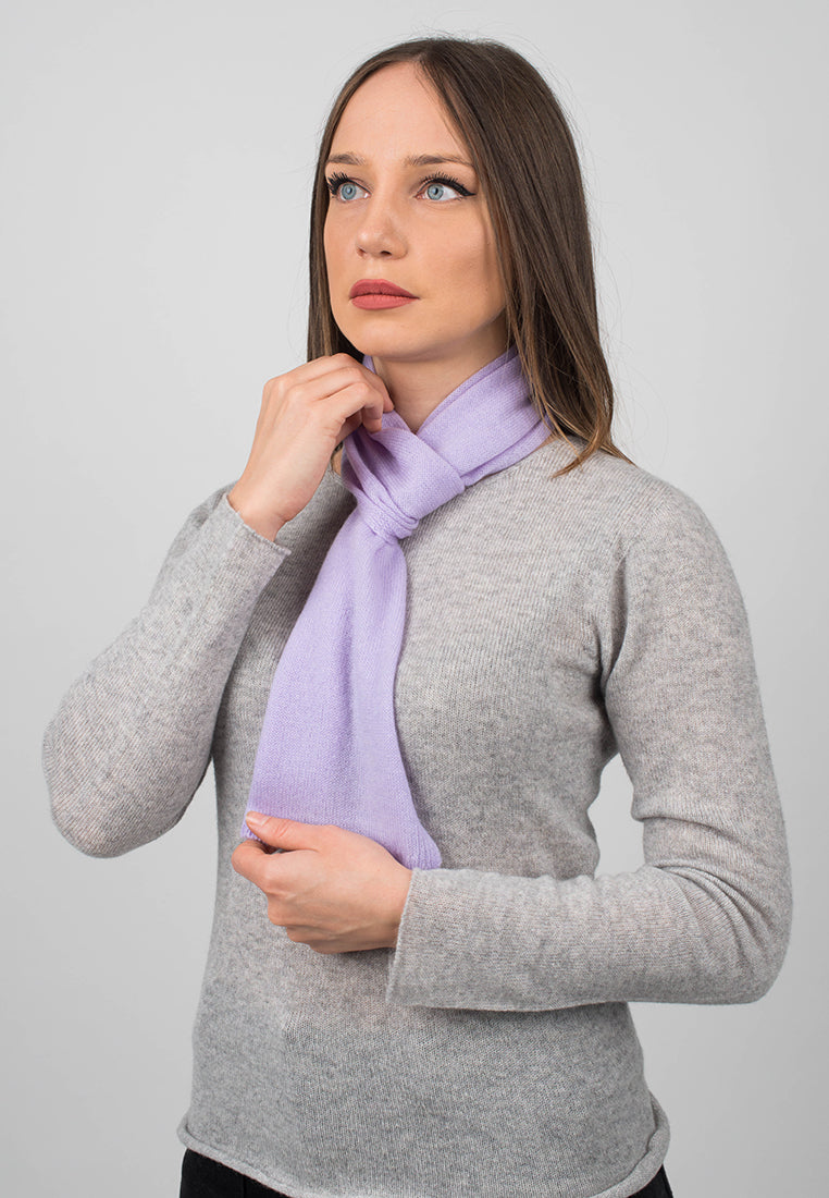 Mini Schal 100 % Kaschmir, Farbe Flieder, Ansicht 3 | Dalle Piane Cashmere