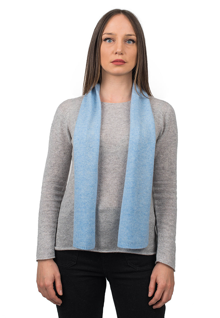 Mini Schal 100 % Kaschmir, Farbe Himmel | Dalle Piane Cashmere