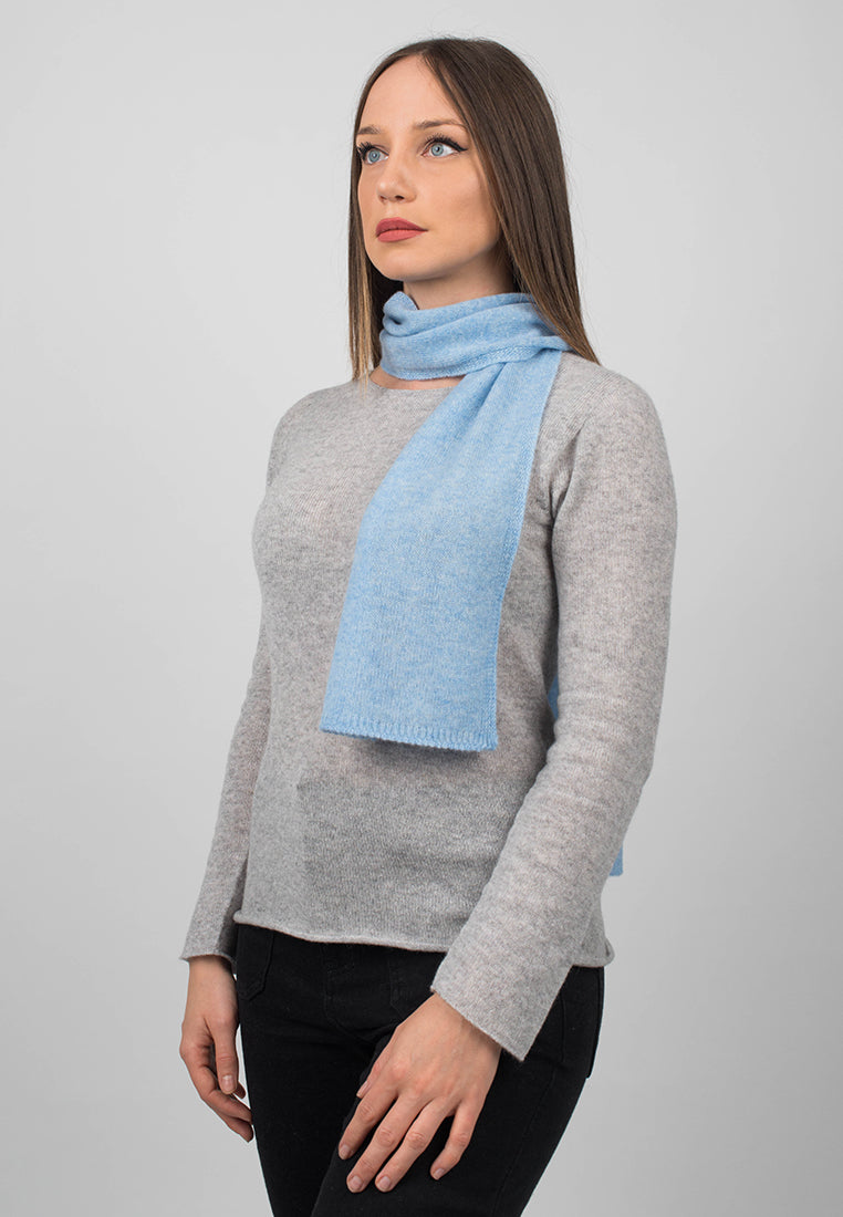 Mini Schal 100 % Kaschmir, Farbe Himmel, Ansicht 2 | Dalle Piane Cashmere