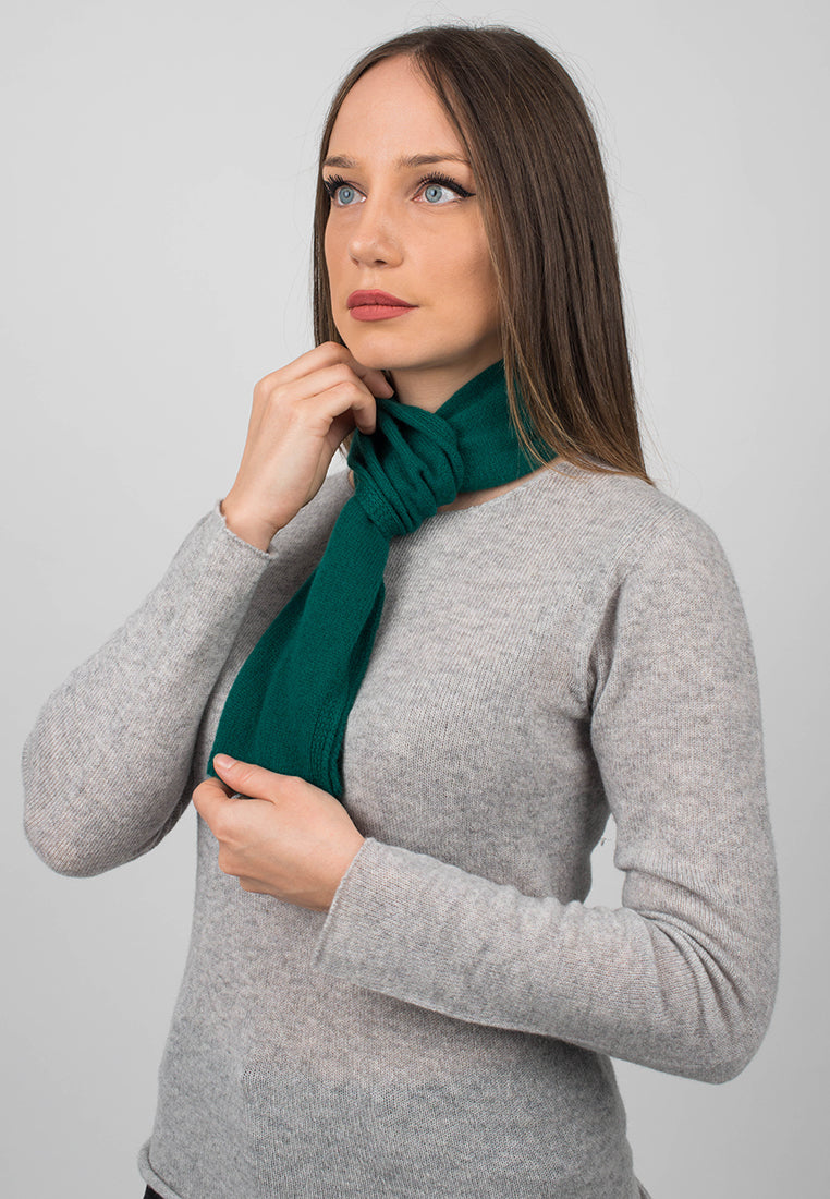 Mini Schal 100 % Kaschmir, Farbe Grün, Ansicht 3 | Dalle Piane Cashmere