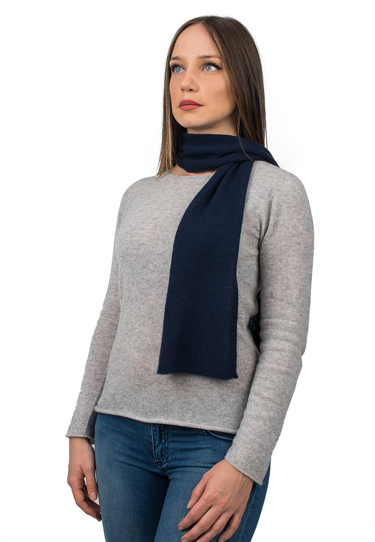 Mini Schal 100 % Kaschmir, Farbe Blau | Dalle Piane Cashmere