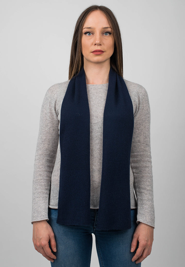 Mini Schal 100 % Kaschmir, Farbe Blau, Ansicht 2 | Dalle Piane Cashmere
