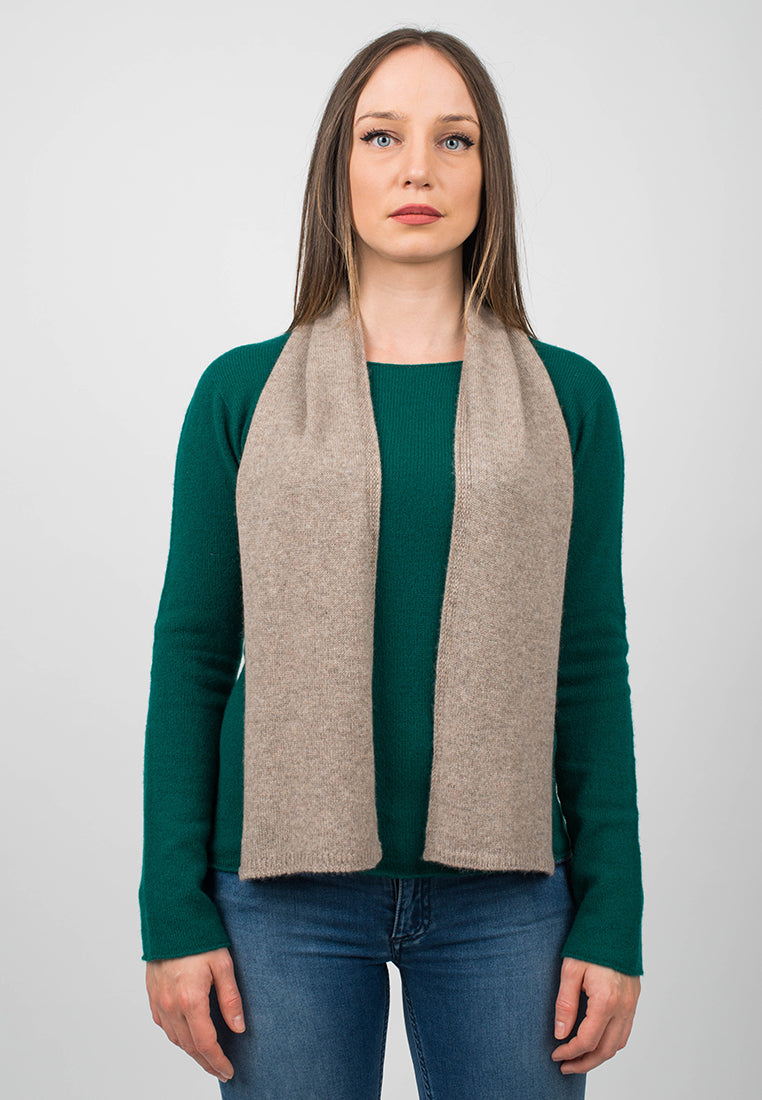 Mini Schal 100 % Kaschmir, Farbe Nerz, Ansicht 2 | Dalle Piane Cashmere