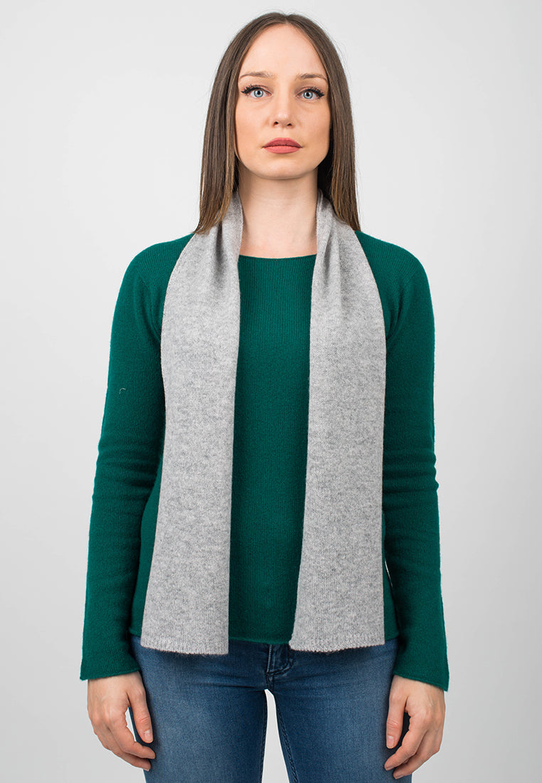 Mini Schal 100 % Kaschmir, Farbe Grau, Ansicht 2 | Dalle Piane Cashmere