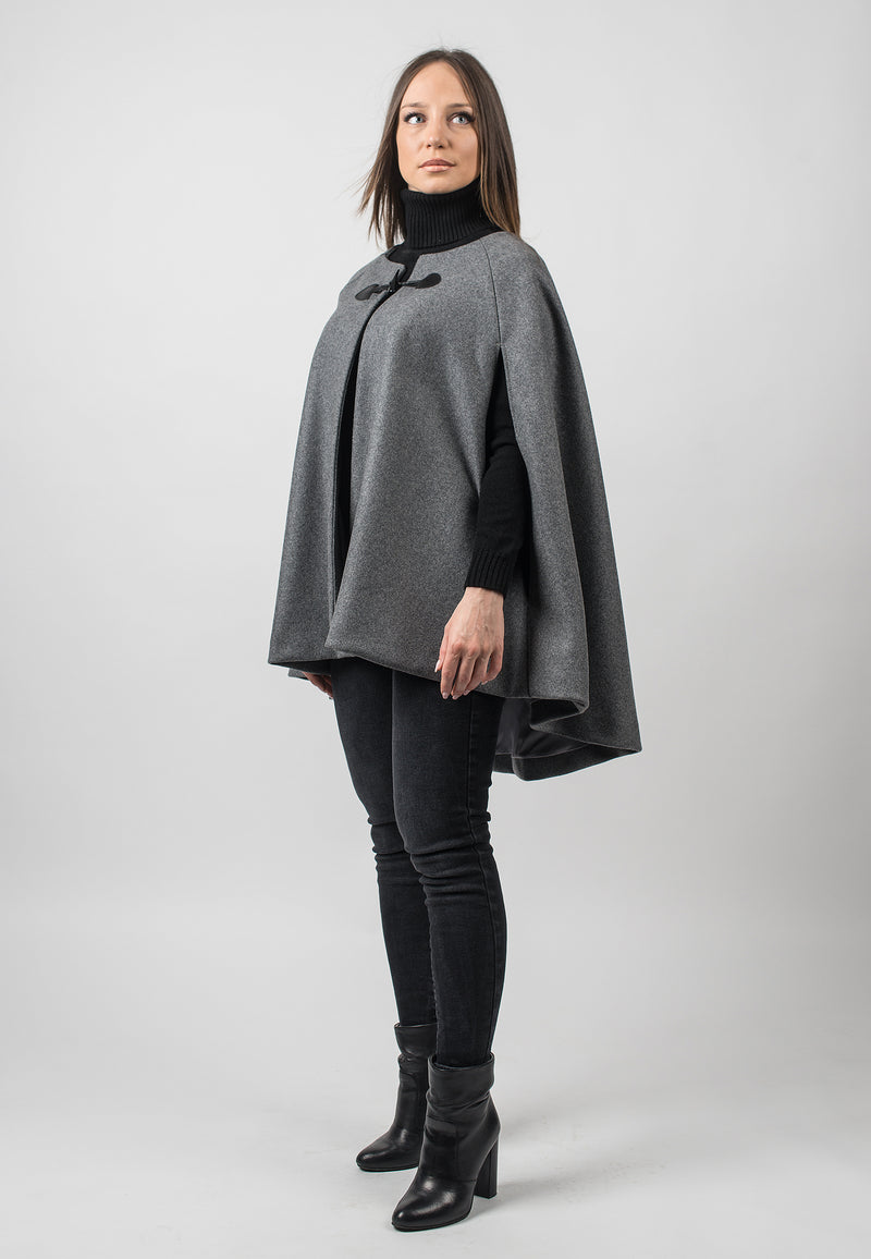 Cape mit Knebelverschluss aus Kaschmir-Mischung | Dalle Piane Cashmere