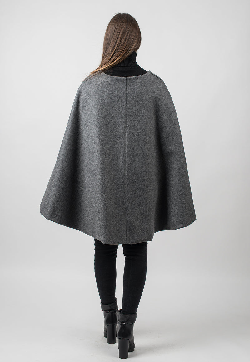 Cape mit Knebelverschluss aus Kaschmir-Mischung | Dalle Piane Cashmere