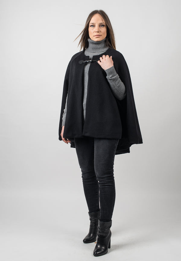 Cape mit Knebelverschluss aus Kaschmir-Mischung | Dalle Piane Cashmere