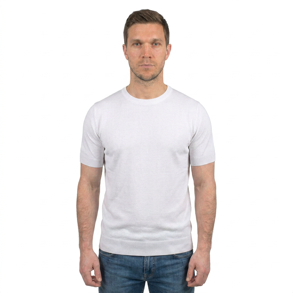 T-Shirt mit kurzen Ärmeln 100 % Baumwolle, Farbe Weiß | Dalle Piane Cashmere