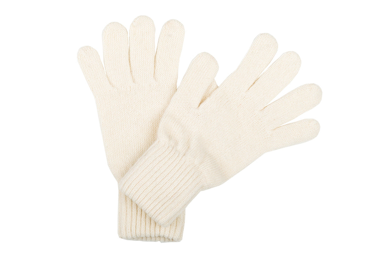 Damenhandschuhe aus Kaschmirmischung, Farbe Creme, Ansicht 2 | Dalle Piane Cashmere