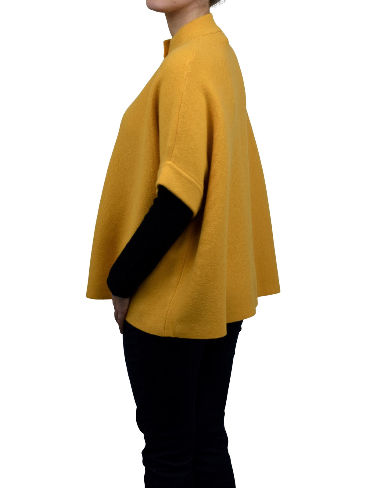 Cape mit Knöpfen Kaschmirmischung, Farbe Gelb, Ansicht 3 | Dalle Piane Cashmere