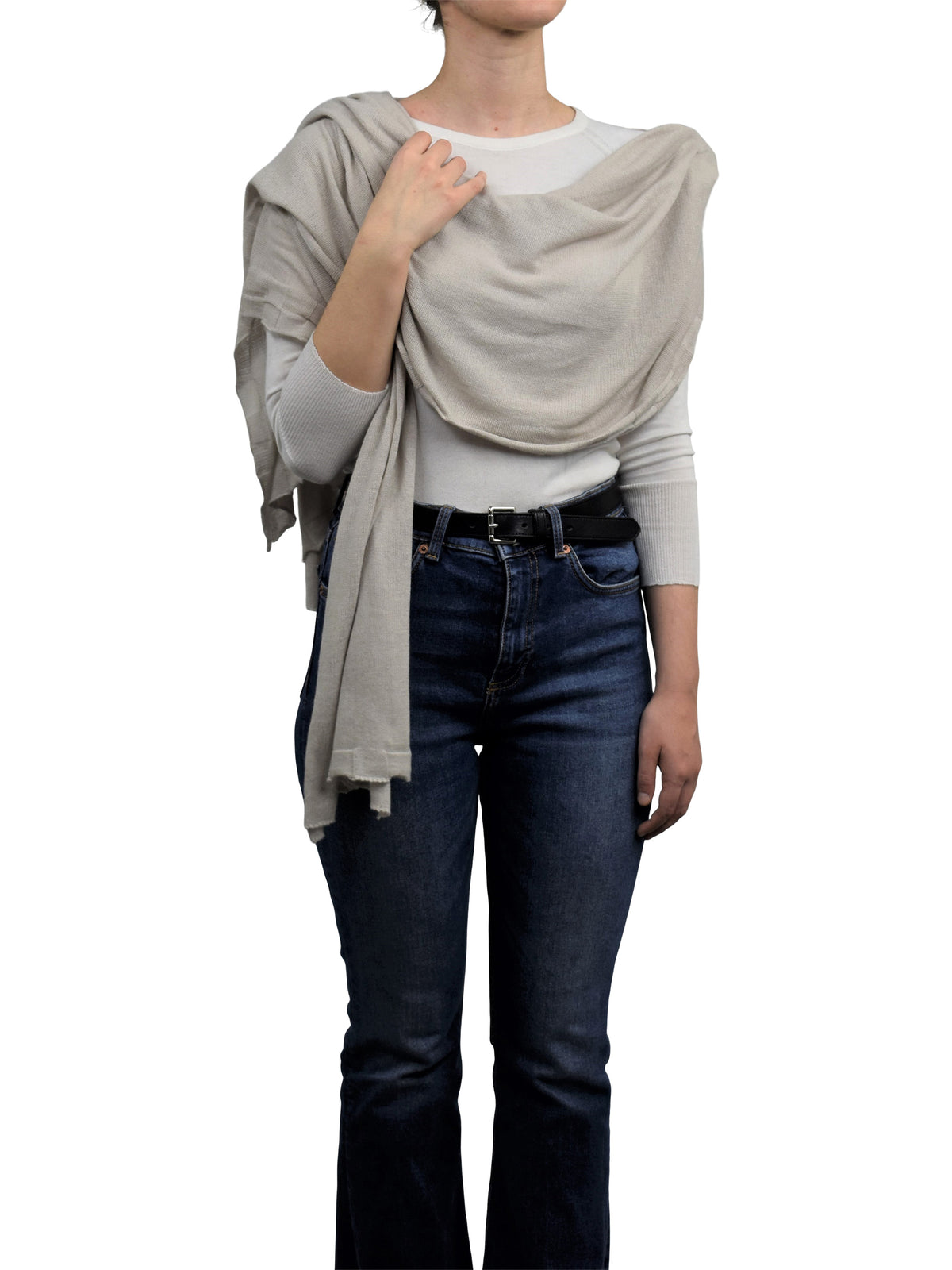 Stola Baumwolle und Kaschmir, Farbe Beige | Dalle Piane Cashmere