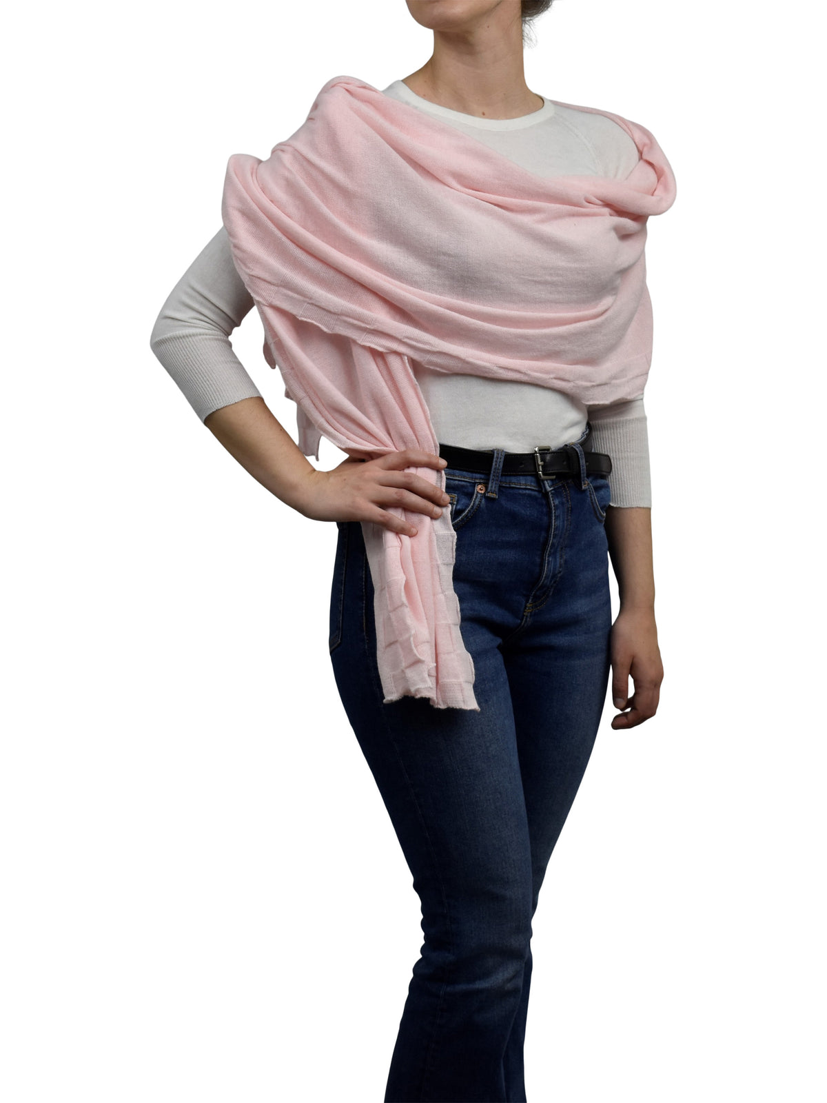 Stola Baumwolle und Kaschmir, Farbe Rosa | Dalle Piane Cashmere