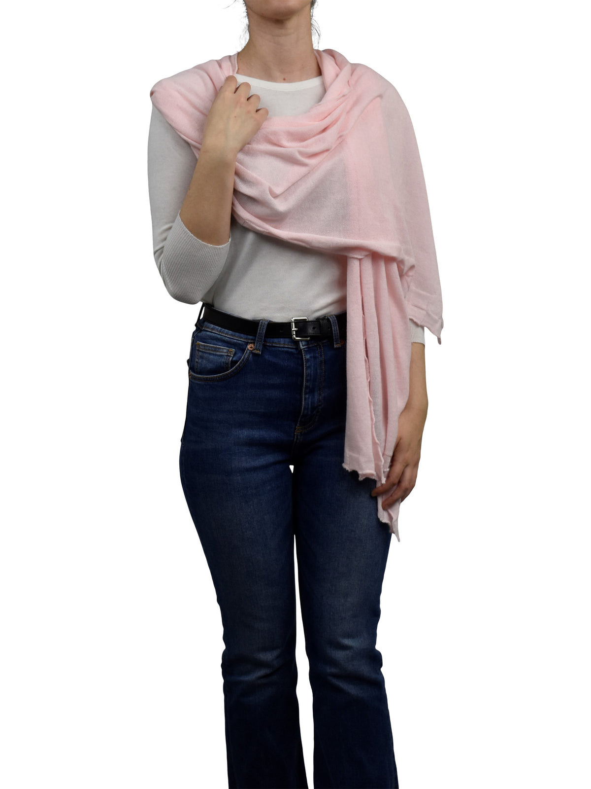Stola Baumwolle und Kaschmir, Farbe Rosa, Ansicht 2 | Dalle Piane Cashmere
