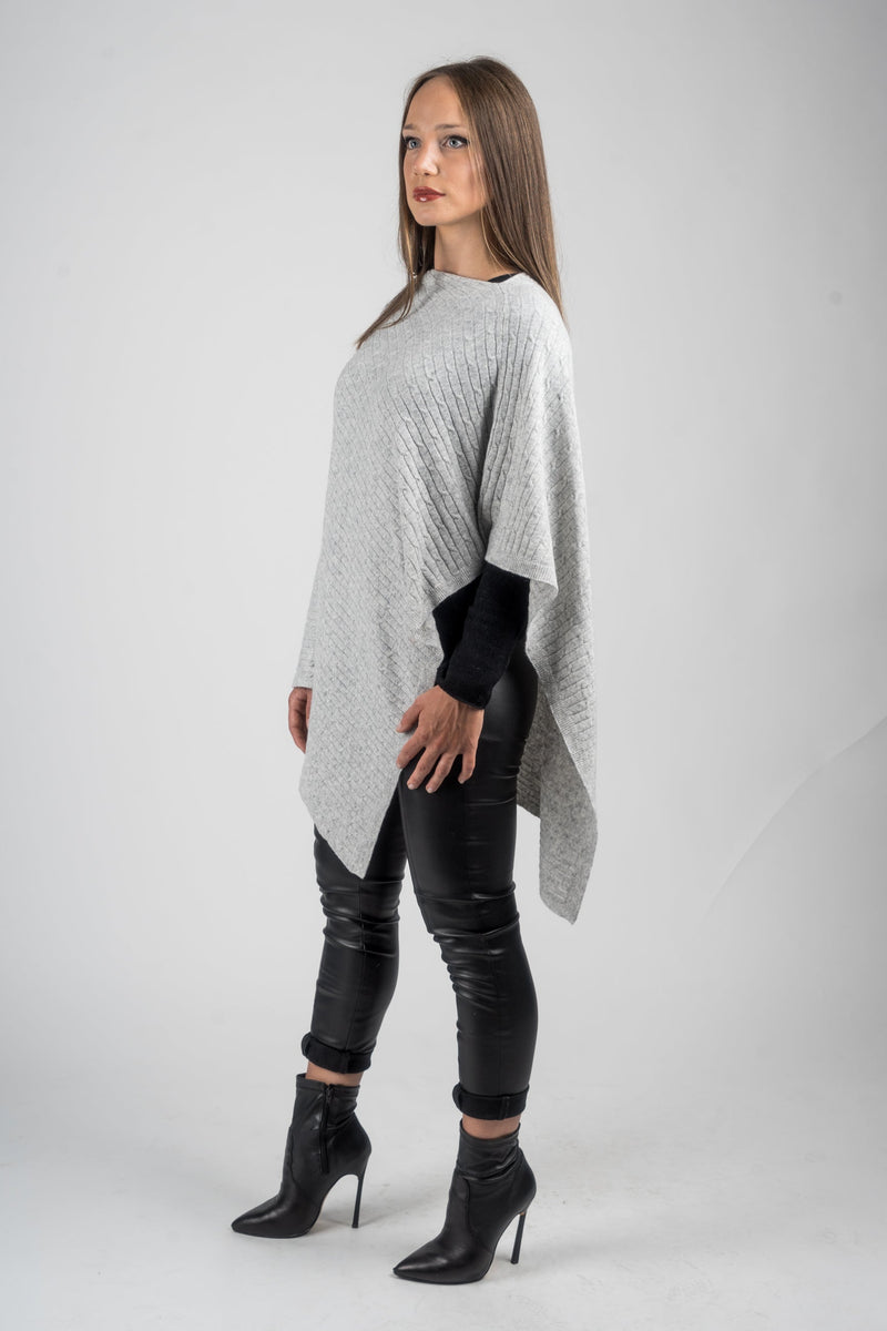 Geflochtener Poncho aus Kaschmirmischung | Dalle Piane Cashmere