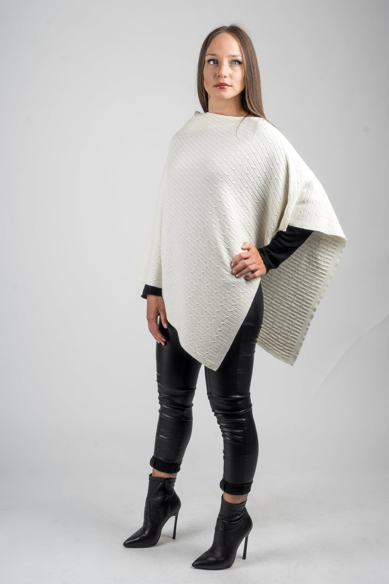 Geflochtener Poncho aus Kaschmirmischung | Dalle Piane Cashmere