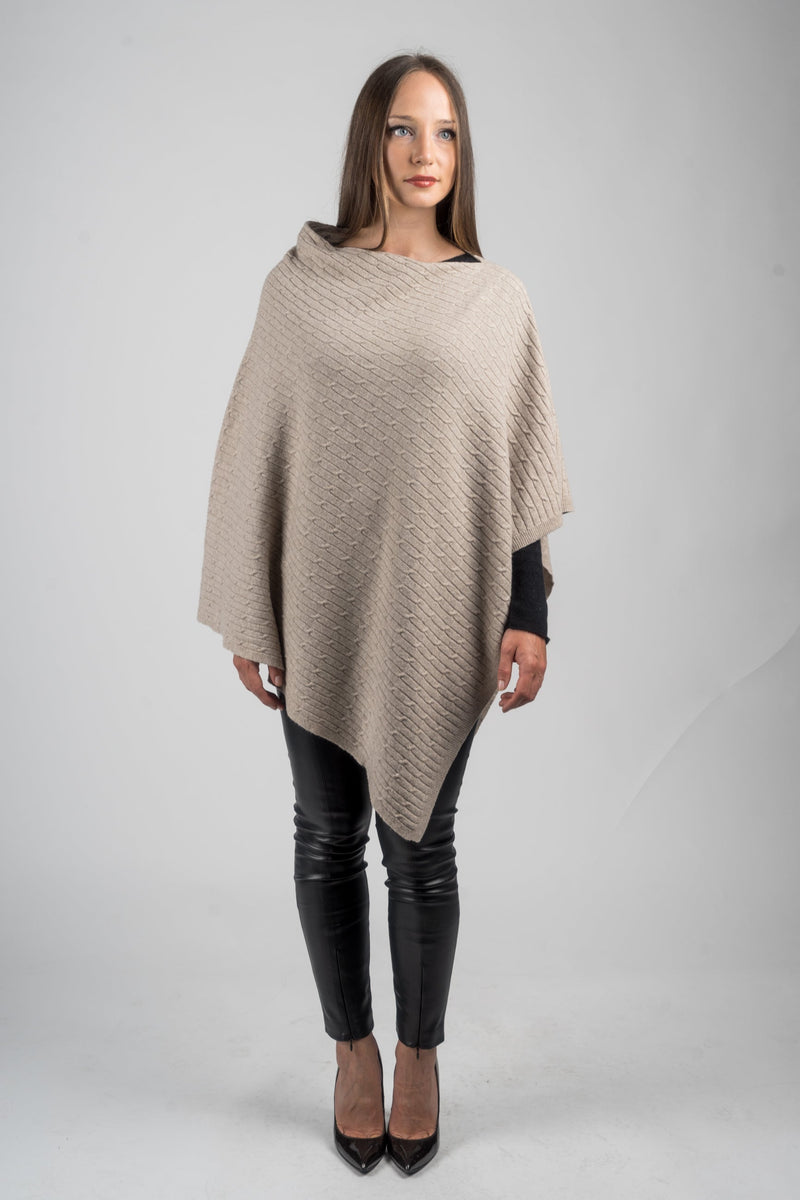 Geflochtener Poncho aus Kaschmirmischung | Dalle Piane Cashmere