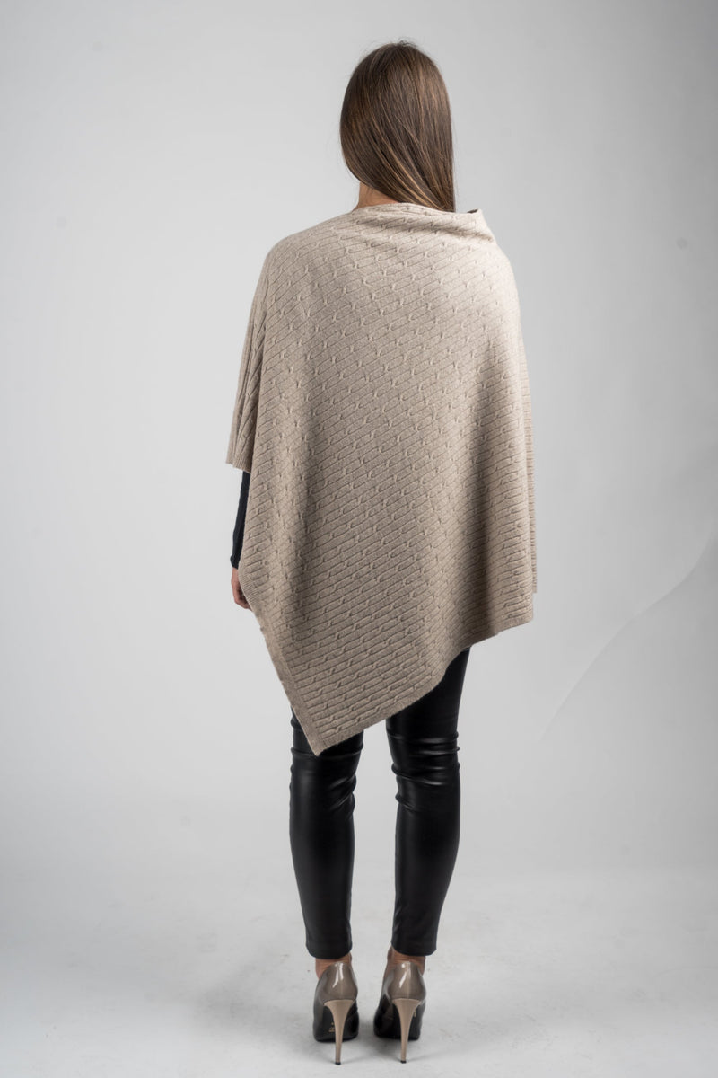 Geflochtener Poncho aus Kaschmirmischung | Dalle Piane Cashmere