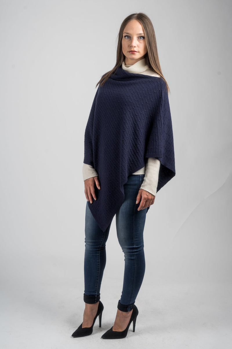 Geflochtener Poncho aus Kaschmirmischung | Dalle Piane Cashmere