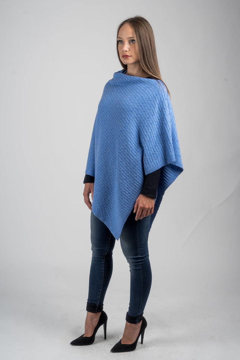 Geflochtener Poncho aus Kaschmirmischung | Dalle Piane Cashmere