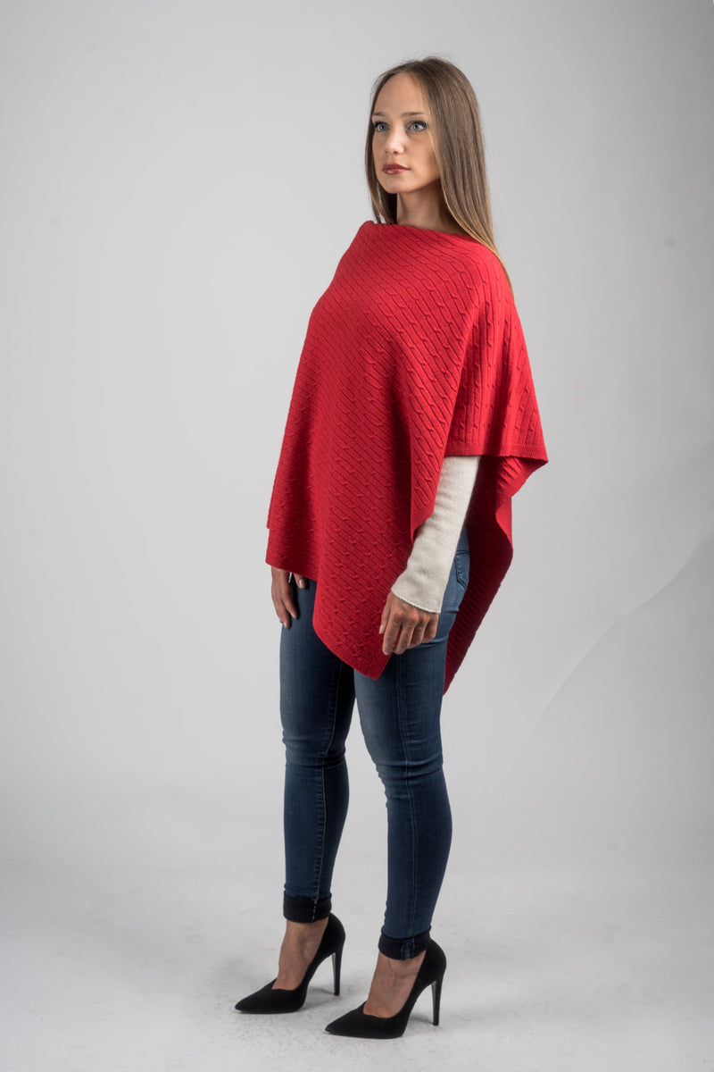 Geflochtener Poncho aus Kaschmirmischung | Dalle Piane Cashmere