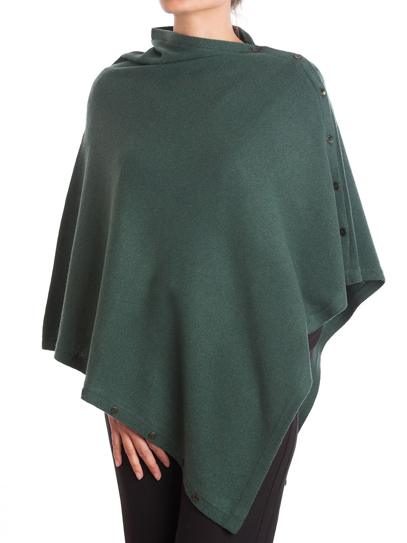 Poncho mit gemischten Kaschmirknöpfen | Dalle Piane Cashmere