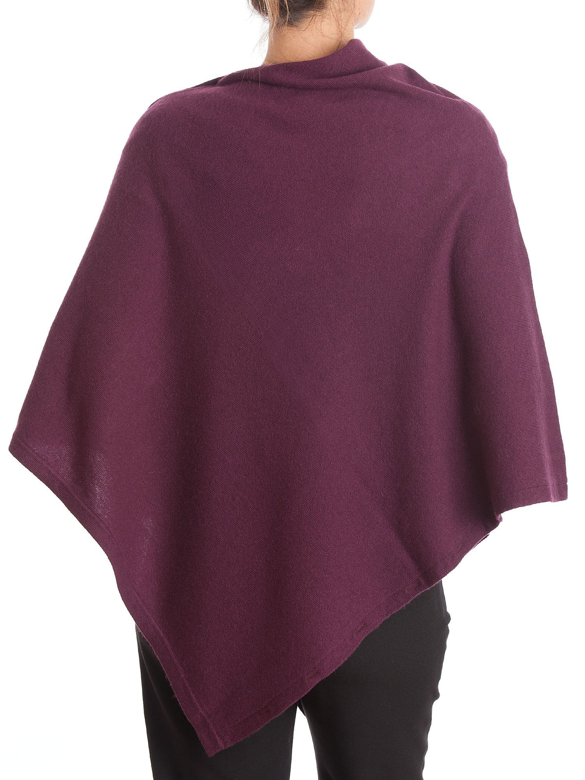 Poncho aus Kaschmirmischung mit Knöpfen, Farbe Bordeaux, Ansicht 3 | Dalle Piane Cashmere