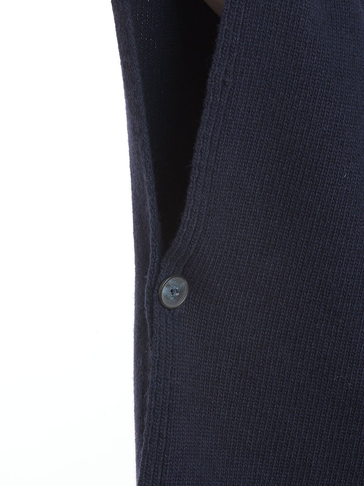 Cape mit seitlichen Knöpfen aus Kaschmirmischung, Farbe Blau, Ansicht 3 | Dalle Piane Cashmere