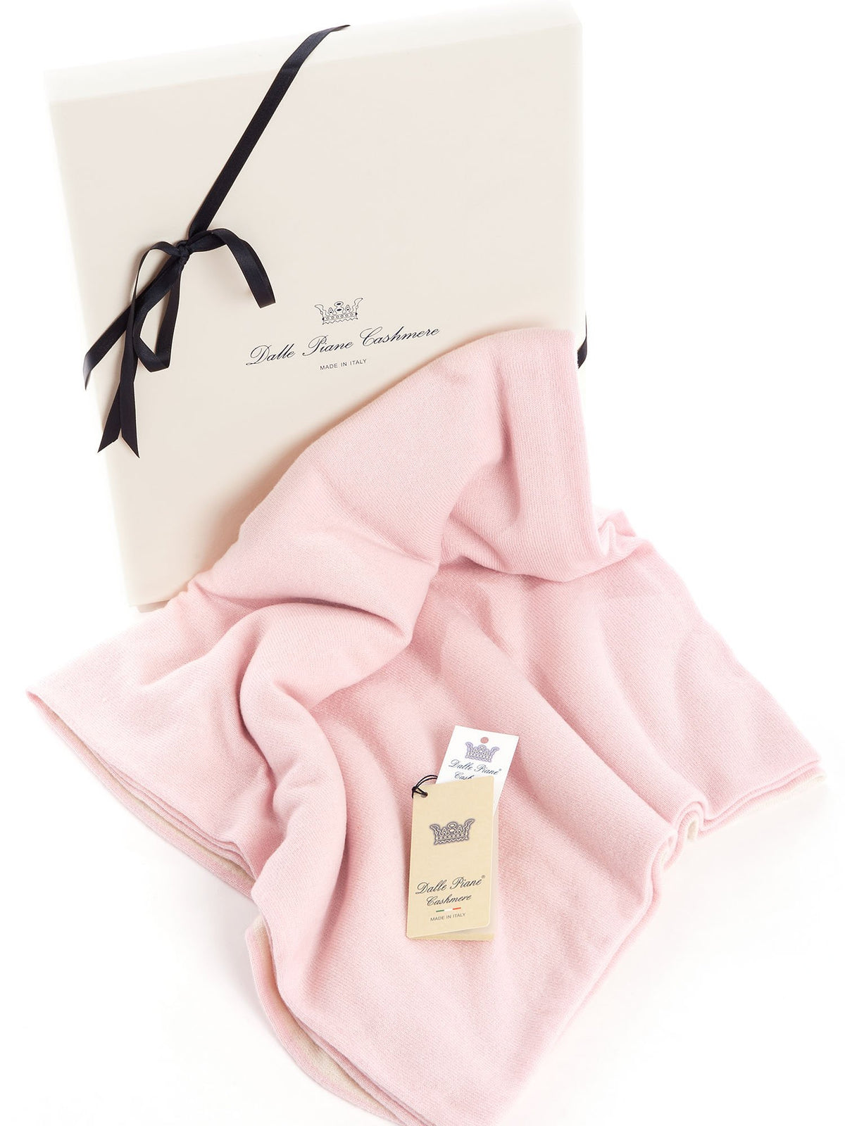 Zwei Farben Babydecke 100 % Kaschmir, Farbe Rosa | Dalle Piane Cashmere