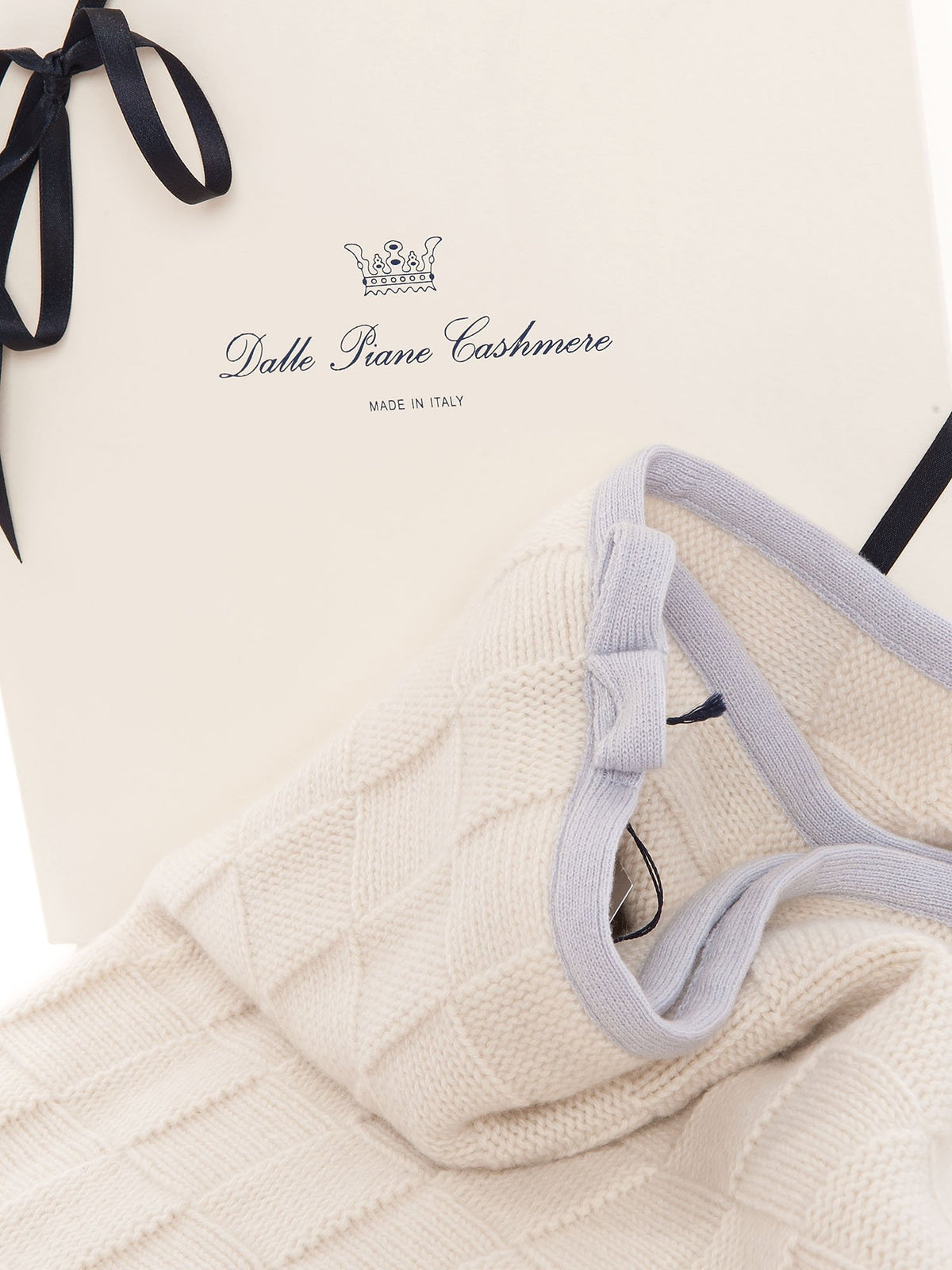 Babydecke 100 % Kaschmir, Farbe Himmel, Ansicht 2 | Dalle Piane Cashmere