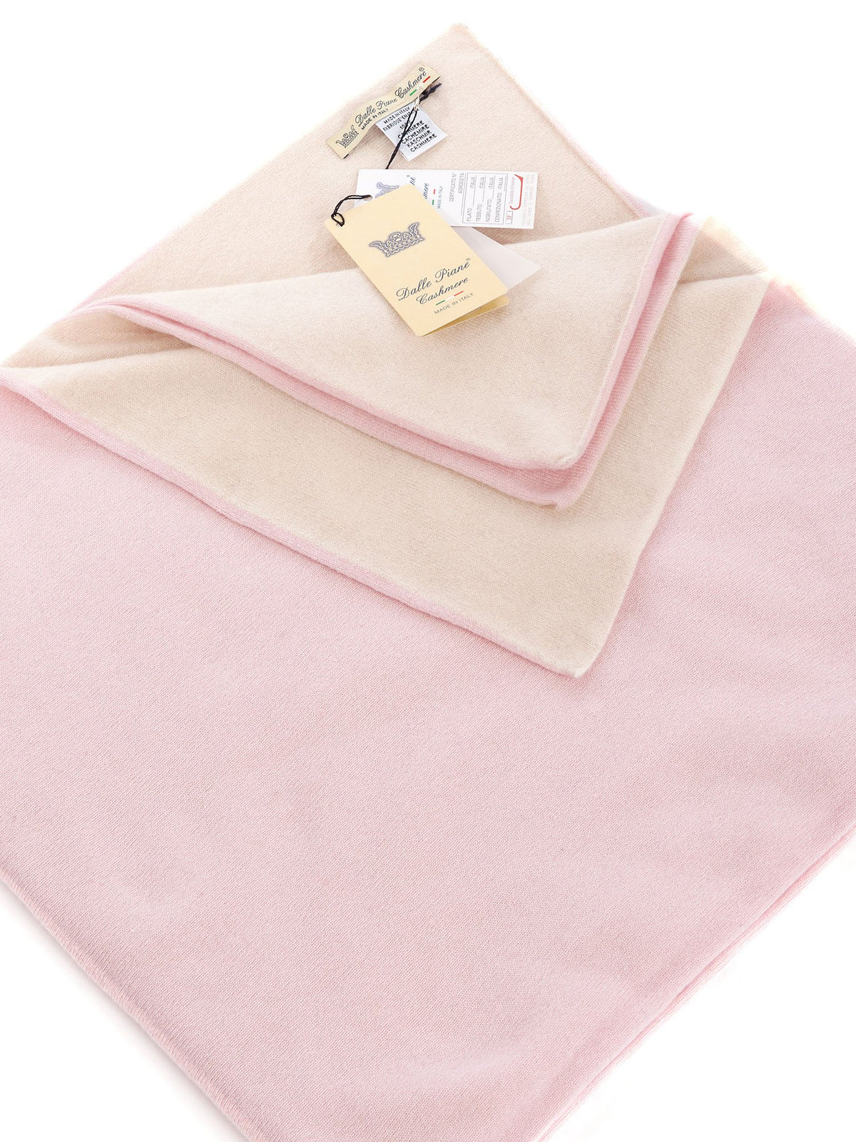 Zwei Farben Babydecke 100 % Kaschmir, Farbe Rosa, Ansicht 2 | Dalle Piane Cashmere