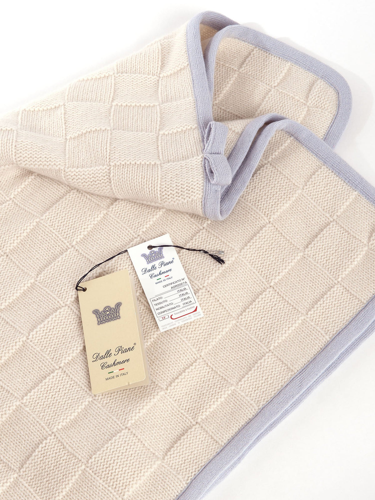 Babydecke 100 % Kaschmir, Farbe Himmel, Ansicht 4 | Dalle Piane Cashmere