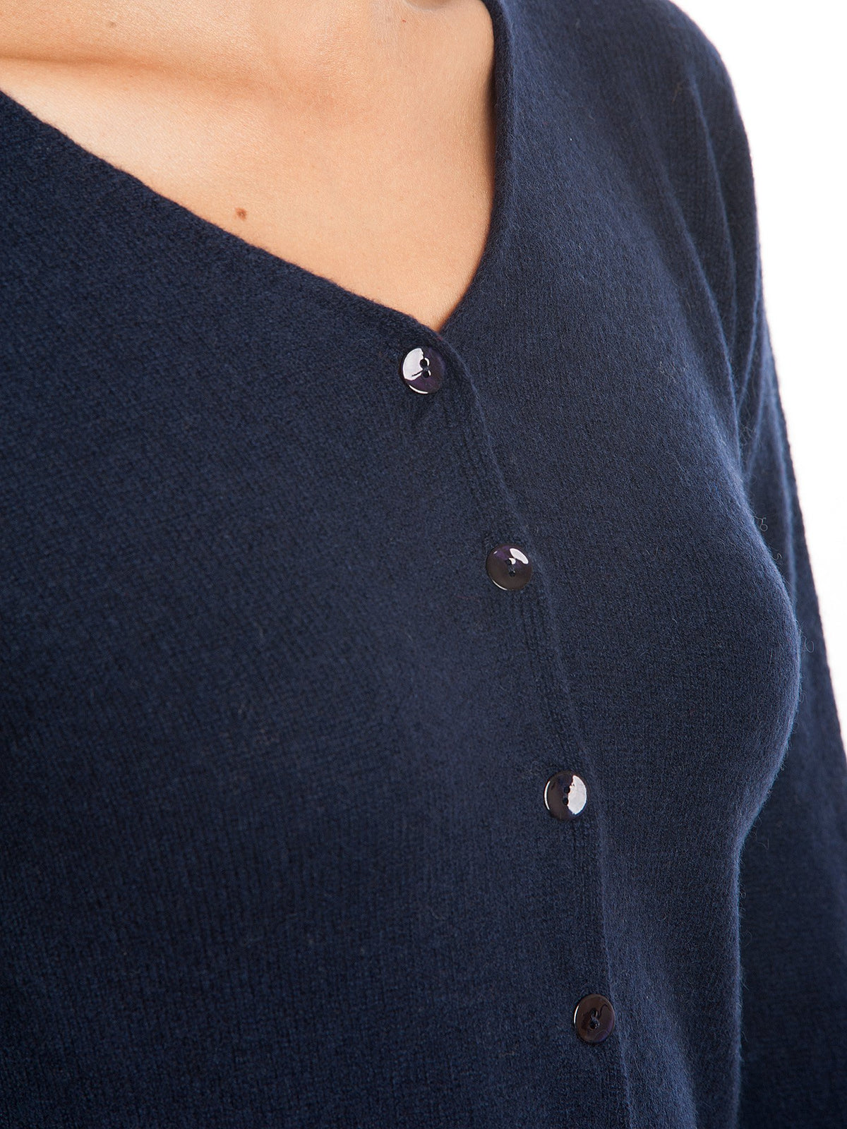 Strickjacke aus 100 % Kaschmir, Farbe Blau, Ansicht 3 | Dalle Piane Cashmere