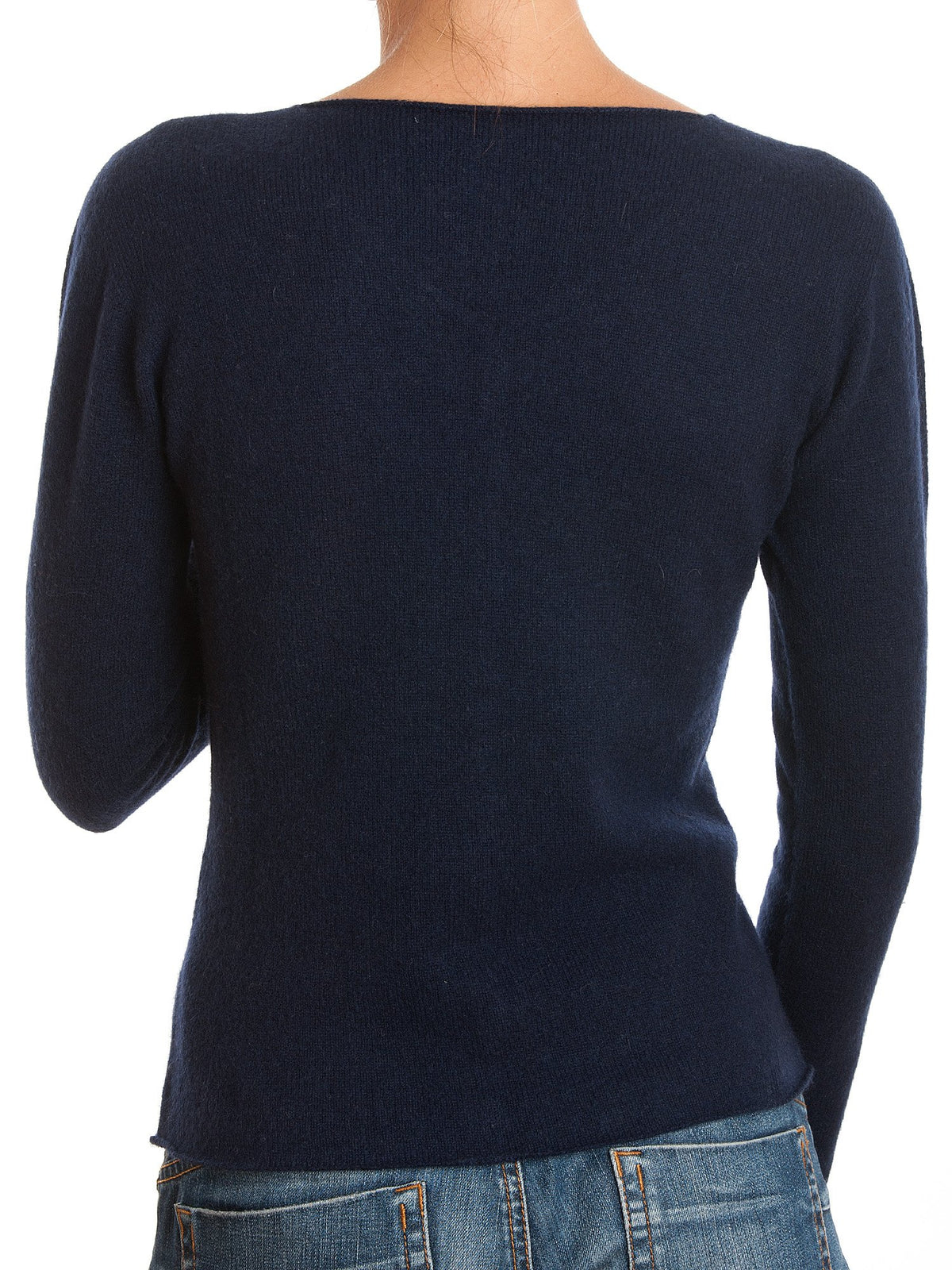 Strickjacke aus 100 % Kaschmir, Farbe Blau, Ansicht 4 | Dalle Piane Cashmere