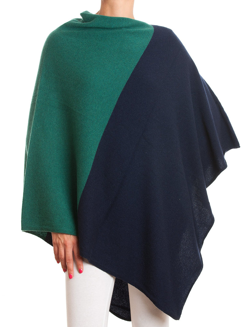 Poncho zweifarbig 100% Kaschmir | Dalle Piane Cashmere