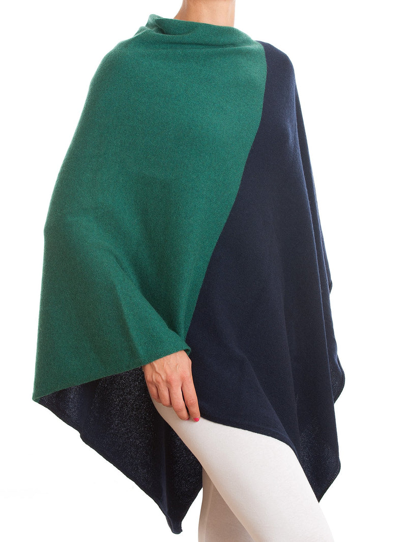 Poncho zweifarbig 100% Kaschmir | Dalle Piane Cashmere