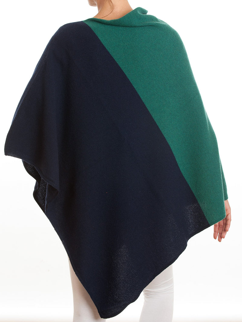 Poncho zweifarbig 100% Kaschmir | Dalle Piane Cashmere