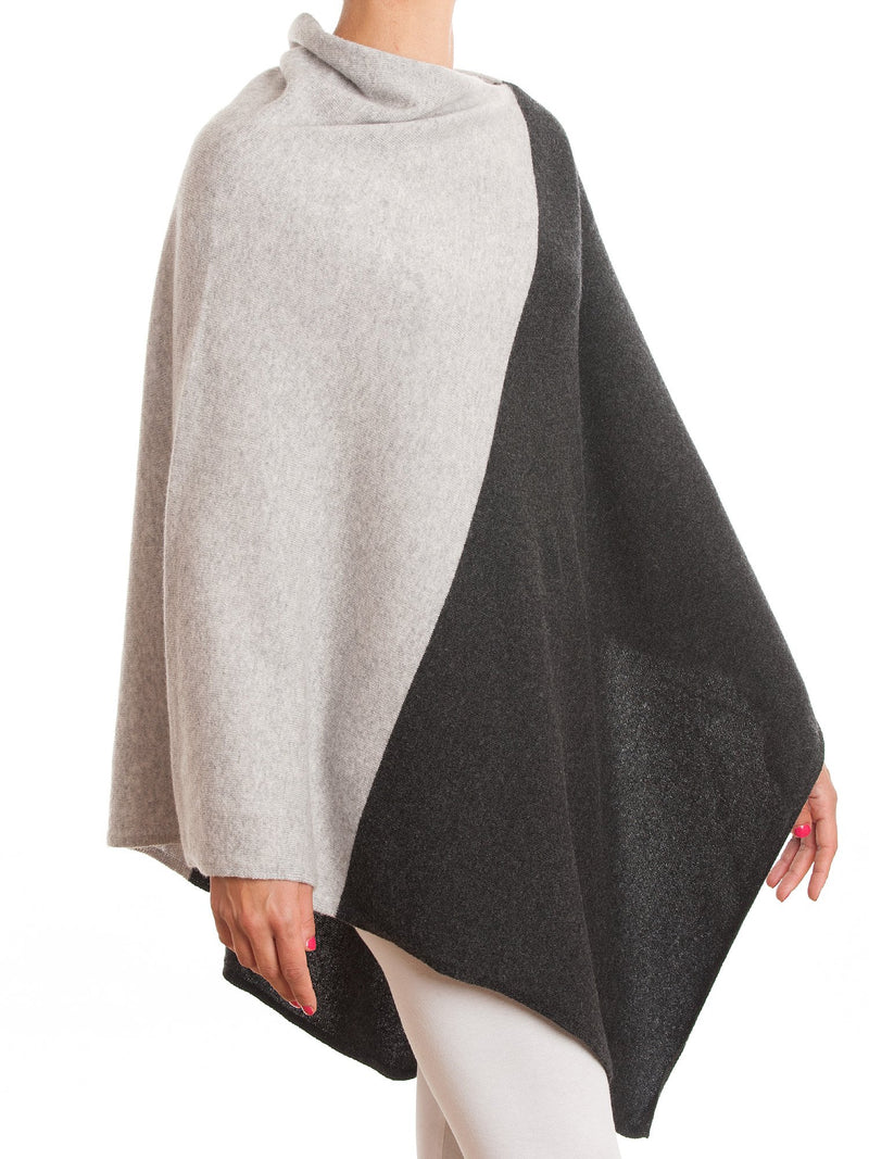 Poncho zweifarbig 100% Kaschmir | Dalle Piane Cashmere