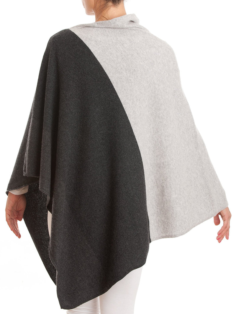 Poncho zweifarbig 100% Kaschmir | Dalle Piane Cashmere