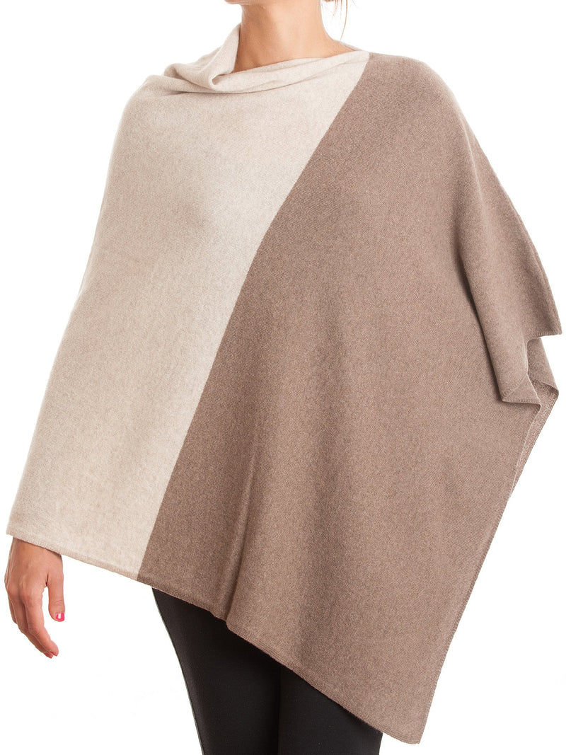 Poncho zweifarbig 100% Kaschmir | Dalle Piane Cashmere