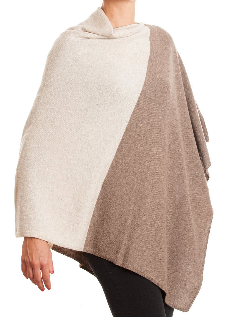 Poncho zweifarbig 100% Kaschmir | Dalle Piane Cashmere