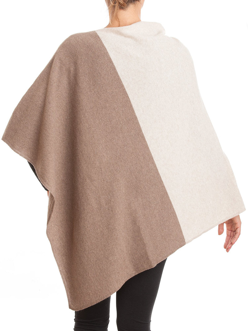 Poncho zweifarbig 100% Kaschmir | Dalle Piane Cashmere