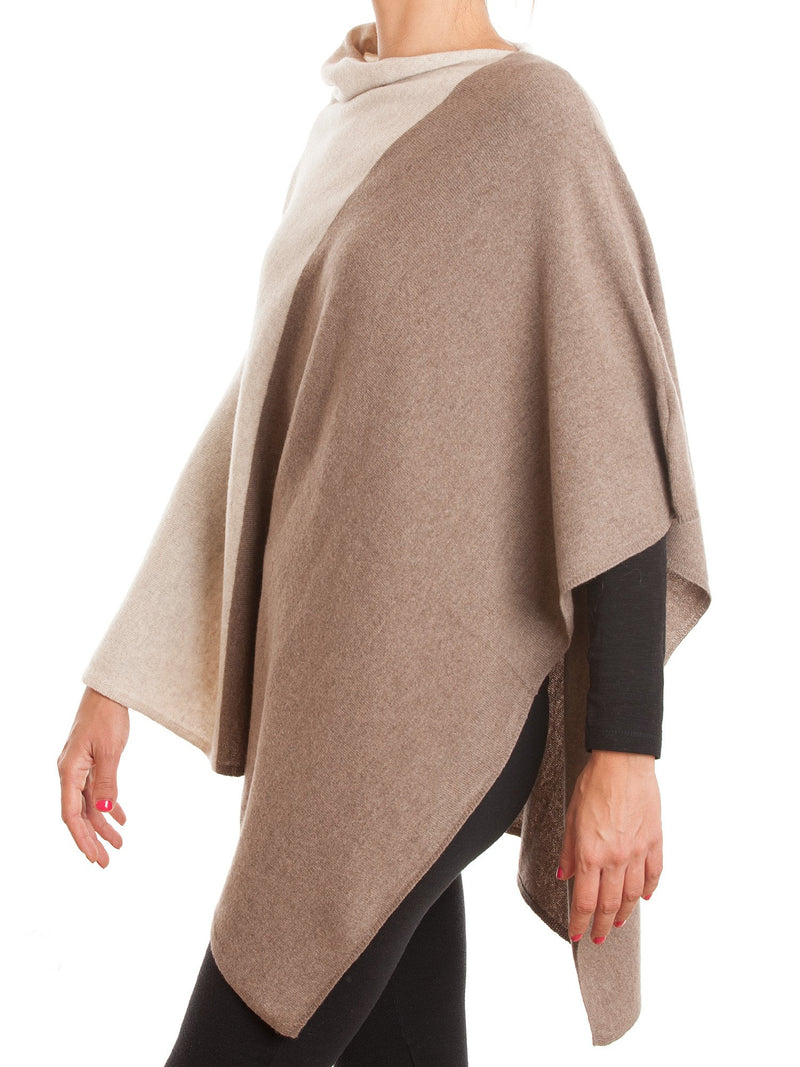 Poncho zweifarbig 100% Kaschmir | Dalle Piane Cashmere