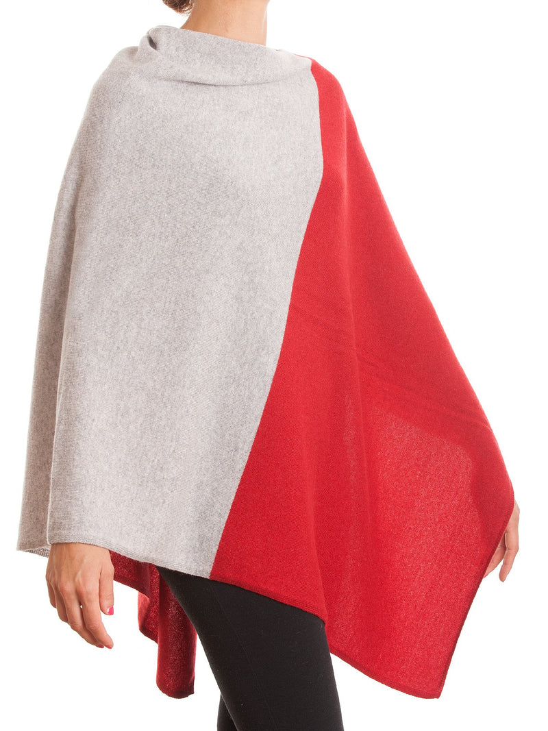 Poncho zweifarbig 100% Kaschmir | Dalle Piane Cashmere