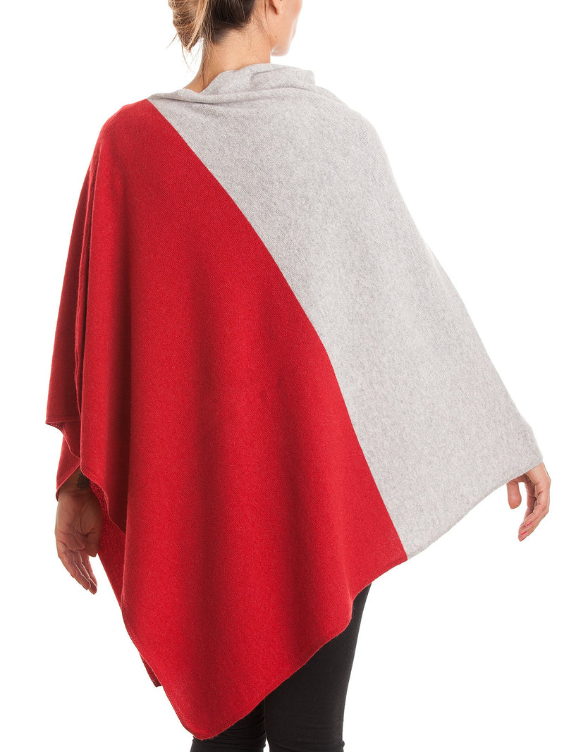 Poncho zweifarbig 100% Kaschmir | Dalle Piane Cashmere